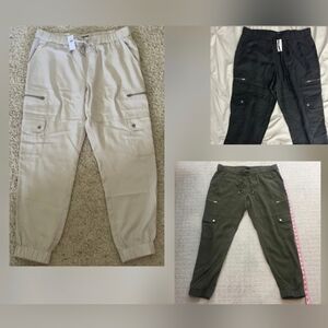 3 Pairs of Banana Republic Joggers/Cargo Pants: Black, Olive, Khaki, Sz. M